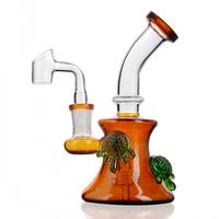 Glasbecher Bong-Hukahn Mini DAB-Rigs-Kopf-Glasöl-Rauch-Wasser-Rohre einzigartiges Rauchen Zubehör mit 14-mm-Schüssel 7,1 Zoll