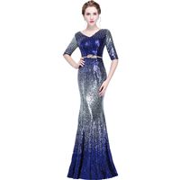 Multicolor sequins Mermaid Dress Chinese Style Cheongsam Sexy Slim Party Evening Dress Stage Dance Dressing Qipao Vestidos