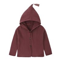 Children Baby Girl Fashion Hooded Coat Cute Solid Color Long...
