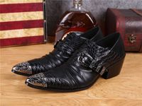 Großhandel 2018 New Style Luxus Italienischen Leder Schuhe 2018 New Style Luxus italienischen Leder Schuhe Schlange Haut Männer Müßiggänger spitz Zehenschuh Schuh High Heels Stahlkappe Oxford Büro Schuh S479