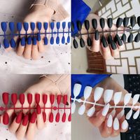 TAMAX NA074 24pcs Matte Faux Nails Matte Coloré Touches de ongles ternes de couleur pour ongles MANUICURE KIT D'ACCÈS DE NAVER