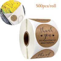 Kraft Paper Tag Grazie per il sostegno la mia piccola impresa Adesivi Seal Etichette 500pcs regalo di Natale fai da te decorazione adesivi