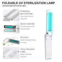 Sterilizatör UV Temizleyici Işık Soğuk Katot UV Lambası Seyahat USB Taşınabilir UVC Sterilizasyon Çubuk Dezenfeksiyon Çubuk Kişisel Bakım