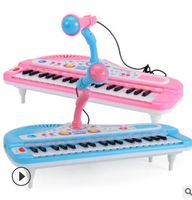 Mikrofon Müzik Aletleri Gelişim Eğitim Oyuncak ile Çocuk 37Keys Mini Simülasyon Elektrik Klavye Piyano Oyuncak