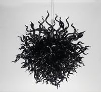 Nuovo design nero in ferro battuto lampadario moda moderna luci moderne in vetro di Murano plafoniere antico per la festa