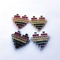 Nowy projekt wisiorek w kształcie serca Micro Pave Rainbow Cubic Cyrkonia CZ Choker Biżuteria dla bransoletki Naszyjnik CT457