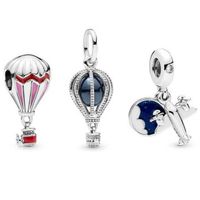 2019 Nowy Letni Powietrze Balon Charm Luźne Koraliki 925 Sterling Silver Jewelry Pasuje do Bransoletka Pandora Charms Romantyczny i piękny Hurtownia