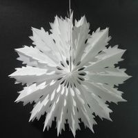 5 unids 40 cm / 50cm Decoración de Navidad para papel de tejido casero Ventiladores de copo de nieve Decoraciones del partido Cortado de papel grandes fans de papel colgando