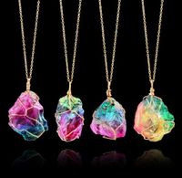 Новый натуральный кристалл кварцевой целебный точка Chakra Beb Gemstone ожерелье подвеска оригинальный натуральный камень в стиле кулон ожерелья в цепочке ювелирных изделий