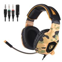 Game headphones wired control Camouflage colors professional...