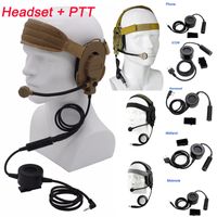 Tactical Earphone Camouflage Headset with PTT CS Gear Paintb...