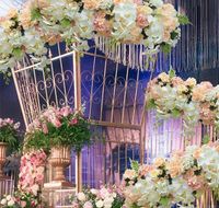 Parete artificiale personalizzata a muro di nozze decorazioni di fase di matrimonio stradali fiorisce fiori artificiali fiori fette di mix colori AFW08