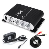 Wzmacniacze Z Moc 12V3A + Kabel audio Lepy LP-838 Mini Digitales Hi-Fi Wzmacniacz mocy samochodowej 2.1CH Cyfrowy Subwoofer Stereo Bass Audio Player