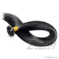 VM Brasilianer schwarzer, gerade doppelt gezeichneter Flachspitze vorgebundenes Haarerweiterung 100g Keratin 14 bis 26 Zoll 100% jungfräuliches menschliches Haar