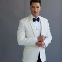Bräutigam Smoking für Männer Anzug weiße maßgeschneiderte Anzüge Mann hochwertiger Wollblut