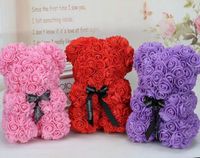 25 cm Yapay Çiçekler Gül Köpük Çiçek Teddy Bear Sevgililer Günü Hediyesi Doğum Günü Partisi Bahar Dekorasyon