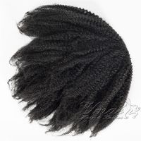 Perulu 4B 4C 12 26 İnç 120g Doğal Renk Afro Kinky Kıvırcık Atkuyruğu İşlenmemiş Virgin Remy İnsan Saç Ponytails için