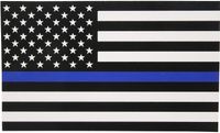 Тонкая синяя линия флаг наклейки - 2,5 * 4,5 дюйма. Черный белый и синий американский флаг наклейка для автомобилей и грузовых автомобилей