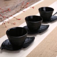 Copos de chá preto conjunto de xícaras de ferro fundido japonês Bebida por atacado chinês Kung Fu Tea Tools
