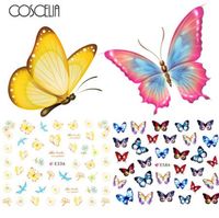 24 Sztuk Naklejki Nail Sticker Butterfly Kwiat Water Transfer Naklejki Suwaków Do Dekoracji Nail Art Decoration Tattoo Manicure Okładki Narzędzia Wskazówka