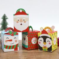 Cartoon Gift Wrap Dozen met Handvat Papier Kerstavond Apple Case 4 stijlen Gedrukt Verpakking Containers Nieuwe ontwerpen 0 55SS E1