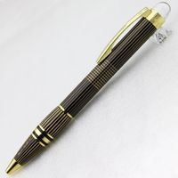 Berühmter Stift-Stern-Metall-Gold-Streifen-Gitter-Kugelschreiber-Pens-Schule und Büro-Anbieter für das Schreiben