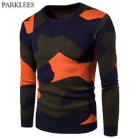 Camouflage Sweater Hommes 2017 Nouveau Casual Hommes Sweaters tricotés Automne Hiver Hiver Slim Fit Fit Crochet Pullover Pull