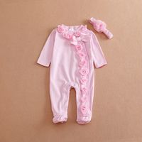 Baby Girl Clothes Fiori Bow pagliaccetto che coprono insieme tuta fascia 2 PC infantile sveglio Cirls pagliaccetti del bambino Outfits Clothes