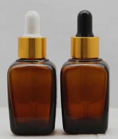 Fabriek prijs 30g amber vierkant glas etherische olie parfum eliquid fles vierkante 30 ml dropper fles gratis verzending