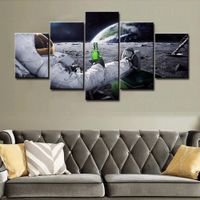 2017 Real Time-limited 5 Piece Hd Outer Space Cuadros Decoracion Painting Canvas Wall Art Picture Home Decoration Living Room