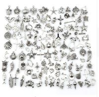 100pcs lot Silver Plated Mixed Charms Pendants for Jewelry A...