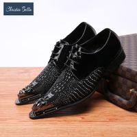 Studded Leather Platform Boots Miss Fast Black Ankle Boots Black High