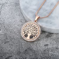 Tree of Life Necklace Crystal Round Small Hollow Pendant Nec...