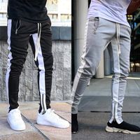 Erkek Streetwear pantolonları Sweatpants Koşucular Nedensel Spor Pantolon Erkek Siyah Beyaz Erkek Hip Hop Sweatpants Erkek pantolonlar