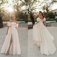 2021 Lace Wedding Dresses Sexy Strapless Side Split Applique...