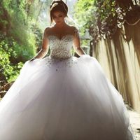 Perles de femme manches longues robes de mariée vintage robes pour robe de bal mariée avec perles vestido robe de mariée noba