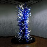 Customized Colored Blown Glass Sculpture Villa and Hotel Decor Glass Floor Lamps Modern Art Glass Sculpture