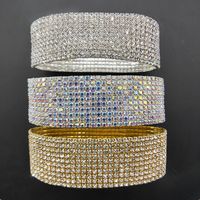 10 Rows Crystal Rhinestone Anklets Silver Plated and Gold Pl...