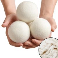 Wool Dryer Balls Premium Reusable Natural Fabric Softener 2.75inch 7cm Static Reduces Helps Dry Clothes in Laundry Quicker RRA1963