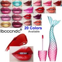 Ibcccndc sirena brillo de labios brillante resplandor mate líquido maquillaje del lápiz labial Lip Gloss 20 colores a prueba de agua sedosa Lipgloss largas barras de labios Lasting
