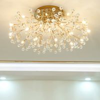 Европейский стиль гостиной светлой спальни ресторан светодиодный хрустальный потолочный светильники простые современные поверхностные установленные северные украшения потолочной лампы