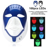 Tamax LM011 cleopatra Terapia fotónica inalámbrica recargable LED Máscara de belleza facial 7 Luz Rejuvenecimiento de la piel botón táctil máscara de belleza facial