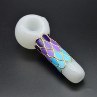 Handpainted Mermaid Glass Pipe Tobacco Smoking Hand Pipes Sp...