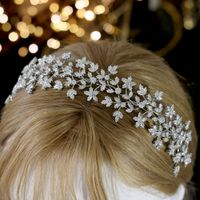 Cuerda nupcial de lujo Hairband Fashion Bridal Guirnalda de la boda con guirnalda con circonia Accesorios para el cabello Tocado suave de las mujeres