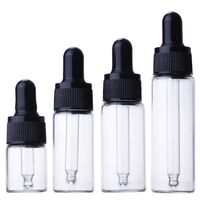 Amber Clear Glass Dropper Fles 5 ml 10 ml 15 ml 20 ml Transparante pipet dropper fial 1000pcs gratis verzending