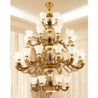 European  large zinc alloy chandeliers lights for villa hote...