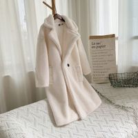 2020 Kış Teddy Ceket Kadın Faux Kürk Teddy Bear Ceket Kalın Sıcak Sahte Polar Ceket Kabarık Ceketler Artı Boyutu Palto