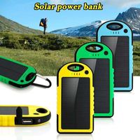 UPS 5000mAh banco de potência solar impermeável à prova de choque Dustproof portátil Solar powerbank bateria externa para celular iPhone 7