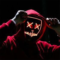 LED Halloween Maski świecą przerażającą oświetlenie maska ​​cosplay rave na festiwal imprezy kostium Bożego Narodzenia XBJK1909