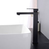 Простой квадратный черный кран для ванной комнаты Soild латунь бассейна Смеситель на одно отверстие на бортике высокого качества Хром Смеситель для ванной комнаты